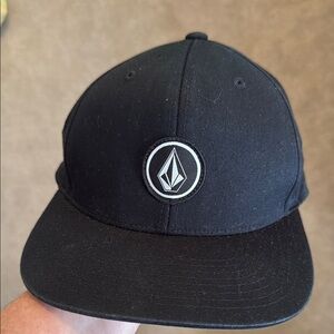 Volcom Black Snapback Hat with Iconic Logo